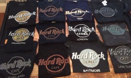 Hard Rock Cafe logo over and over