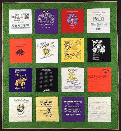 traditional style T-shirt quilt with sashing