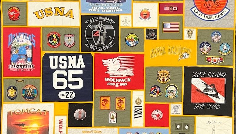 Using patches in a T-shirt Quilt