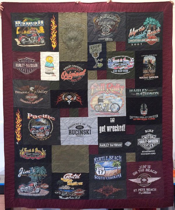 Photographs of Harley Davidson Tshirt Quilts