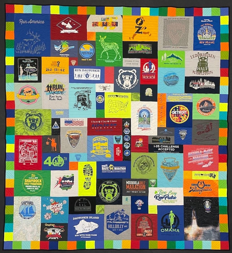 An awesome Too Cool T-shirt Quilt