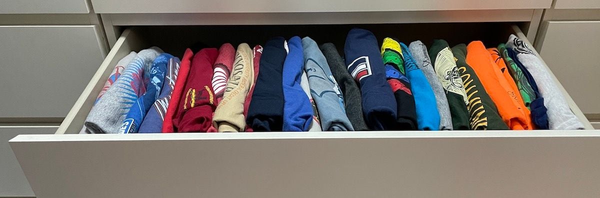 a Drawer full of too many T-shirts