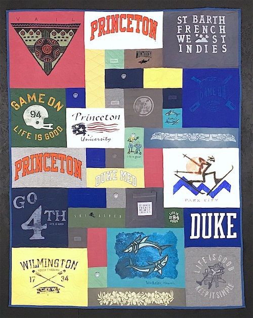 An example of blank blocks used in a T-shirt quilt.
