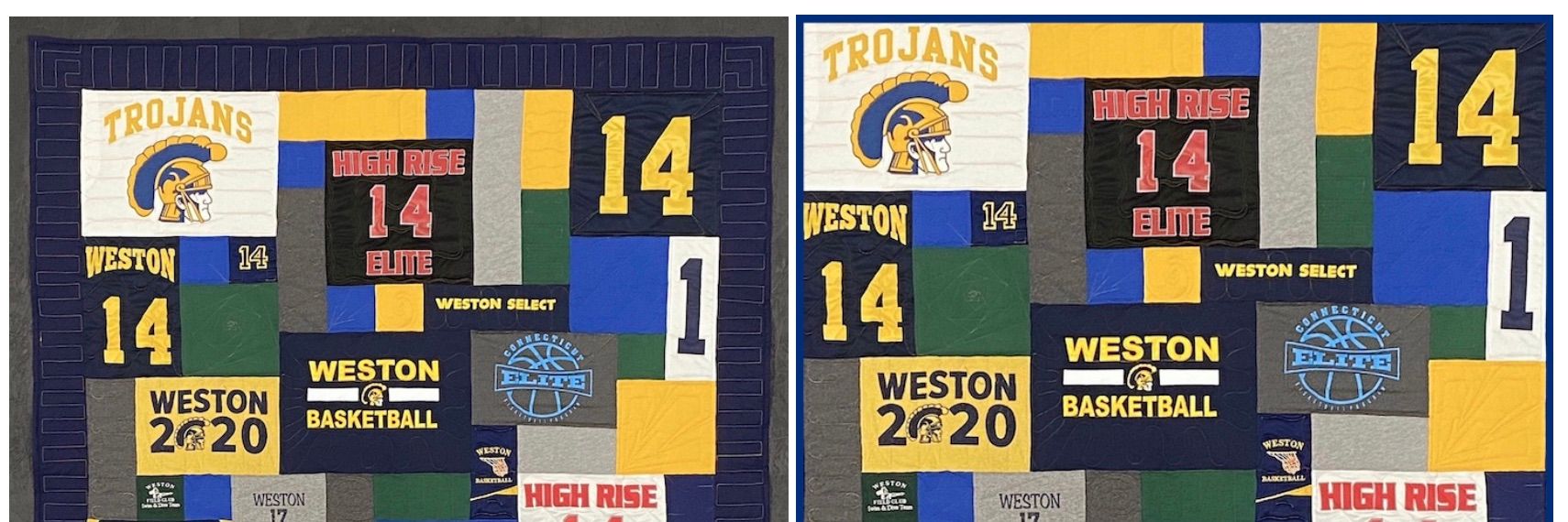 Compare a Too Cool T-shirt Quilt with and without a border.